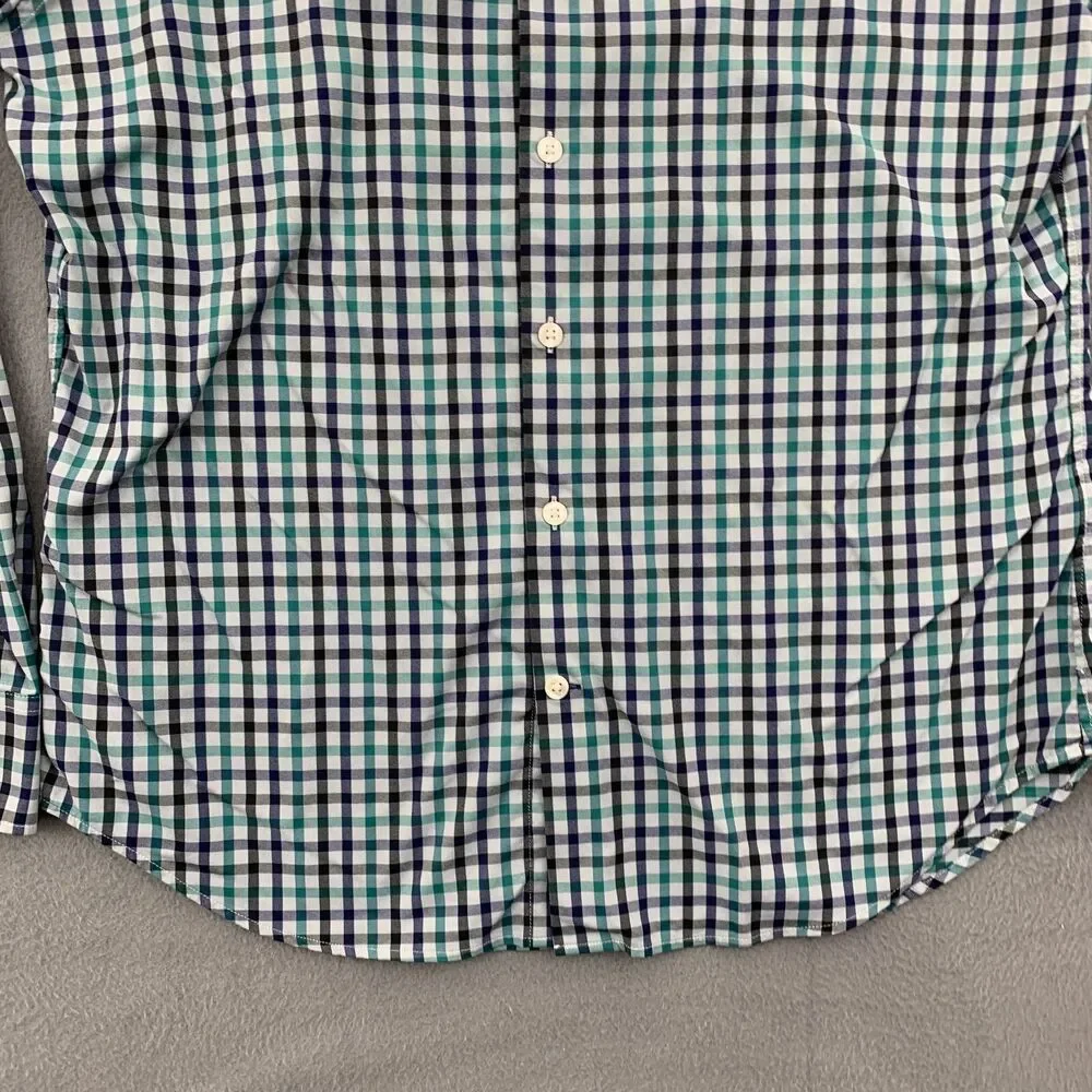 Bonobos Button Shirt Mens Large Slim Fit Stretch Gingham Plaid Long Sleeve
